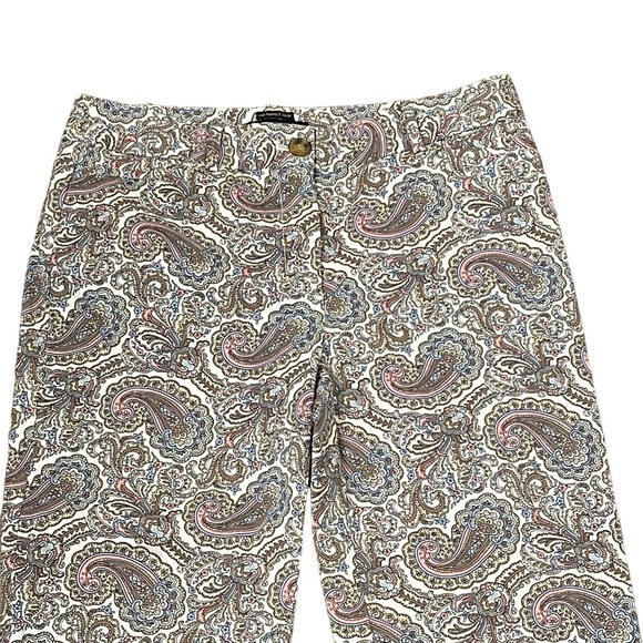 Talbots The Perfect Crop Pants Size 4 Multi Color Floral Stretch Womens 31X26 - Picture 2 of 8